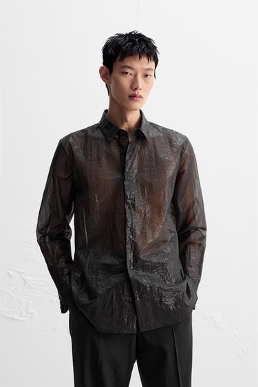 CAMISA SEMITRANSPARENTE LIMITED EDITION - Marrón oscuro de Zara