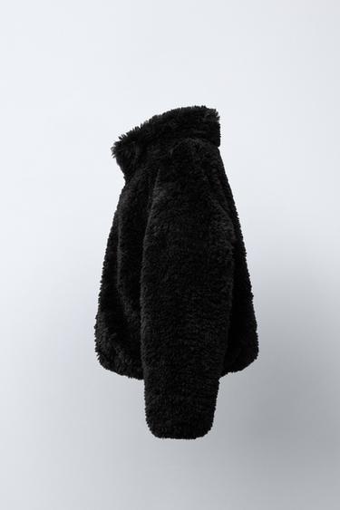FAUX FUR JACKET - Black by Zara - Image 2