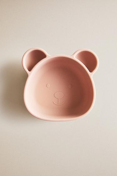 KIDS' SILICONE BEAR BOWL — Pink 1