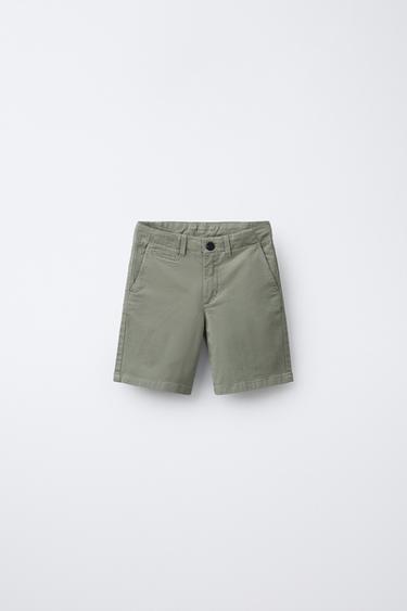 BASIC SLIM FIT CHINO SHORTS — Khaki 1