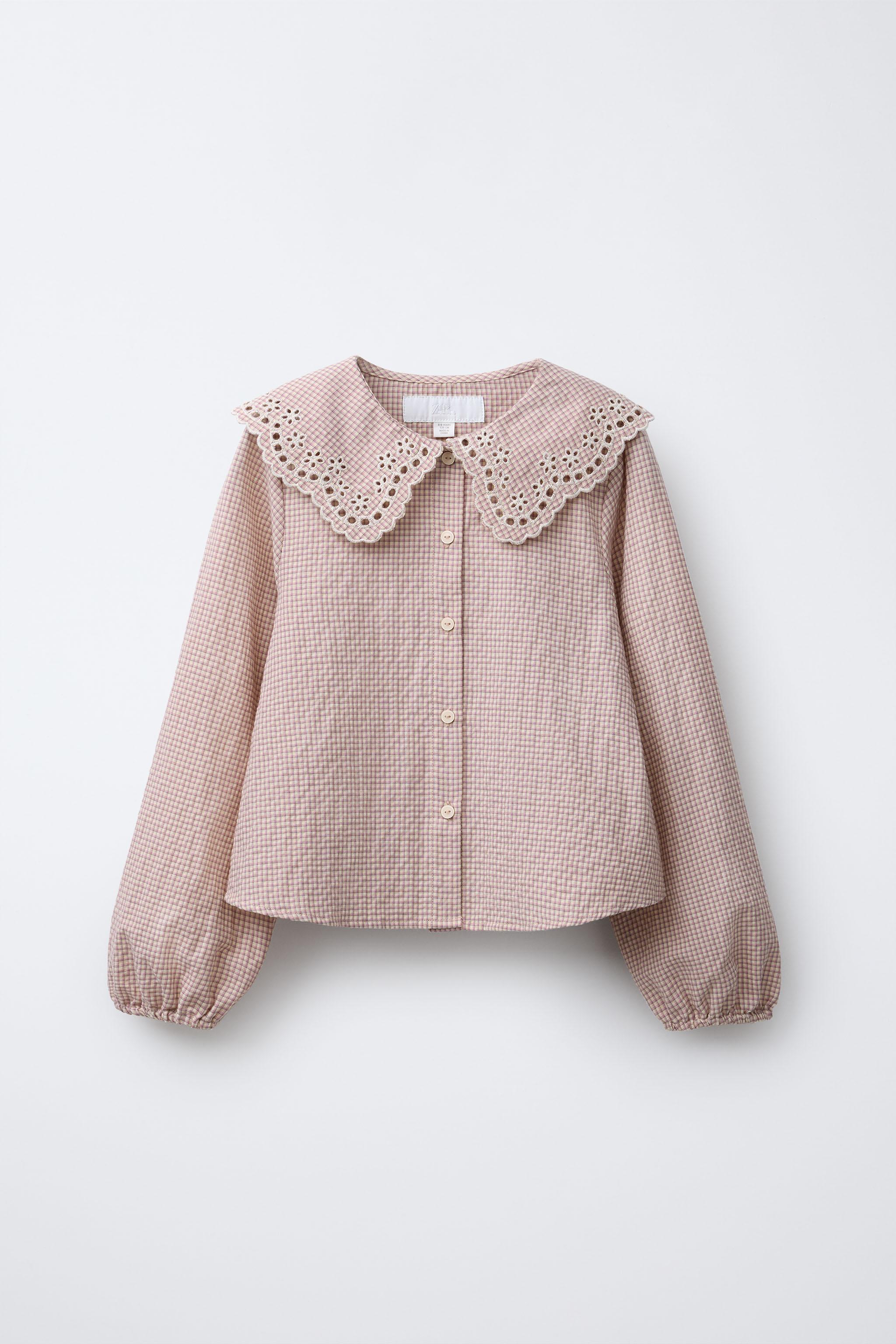 トップス Embroidery Collar Knitted Top - ecru トップス Embroidery