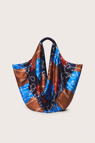 Zara LIMITED EDITION PRINTED SHOPPER SHOULDER BAG - Multi-color