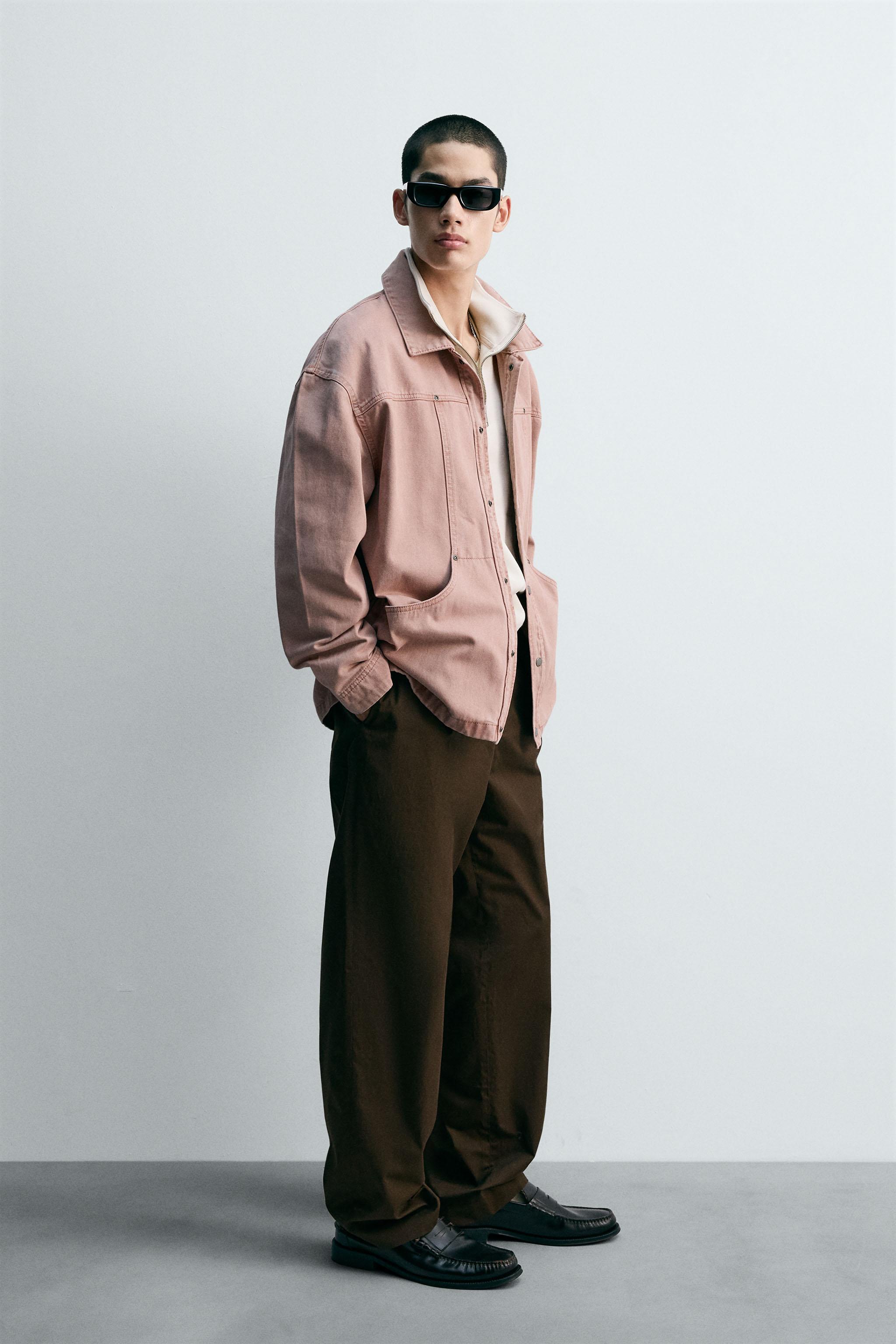 【ZARA】シワ加工ジャケット シワ加工風フルイドシャツジャケット - ブラック | ZARA Japan