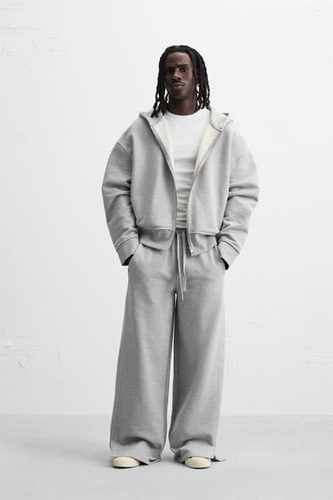 RELAXED FIT IRREGULAR FINISH TRACKSUIT - Pearl / Beige by Zara - Image 0