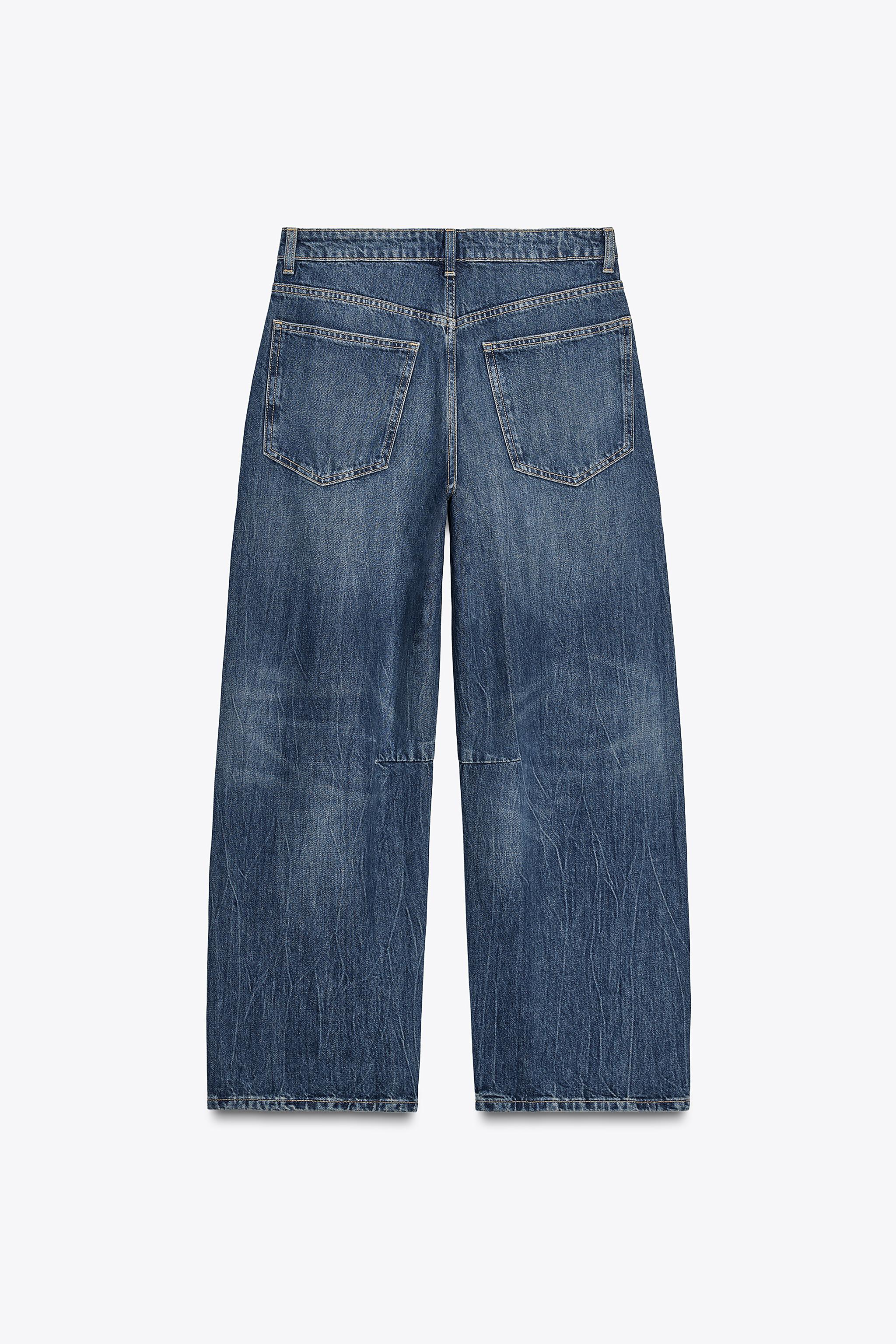 ZARA TRF バギーバルーン ミッドライズデニムパンツ 4730/040 TRF BAGGY BALLOON MID-WAIST JEANS - Blue | ZARA Australia