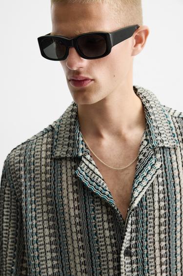 GEOMETRIC JACQUARD SHIRT - Turquoise by Zara - Image 6