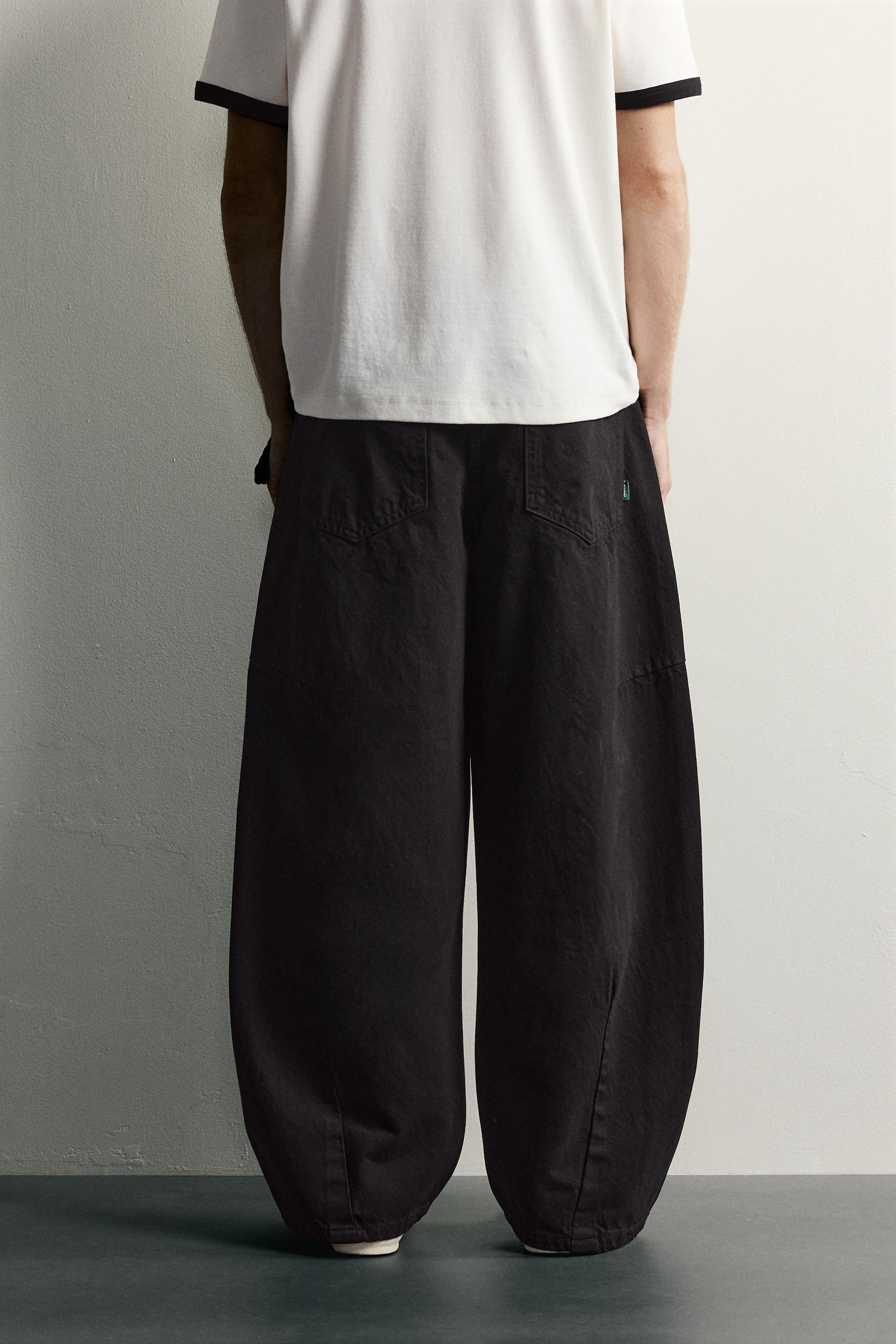 DRAWSTRING BARREL FIT PANTS