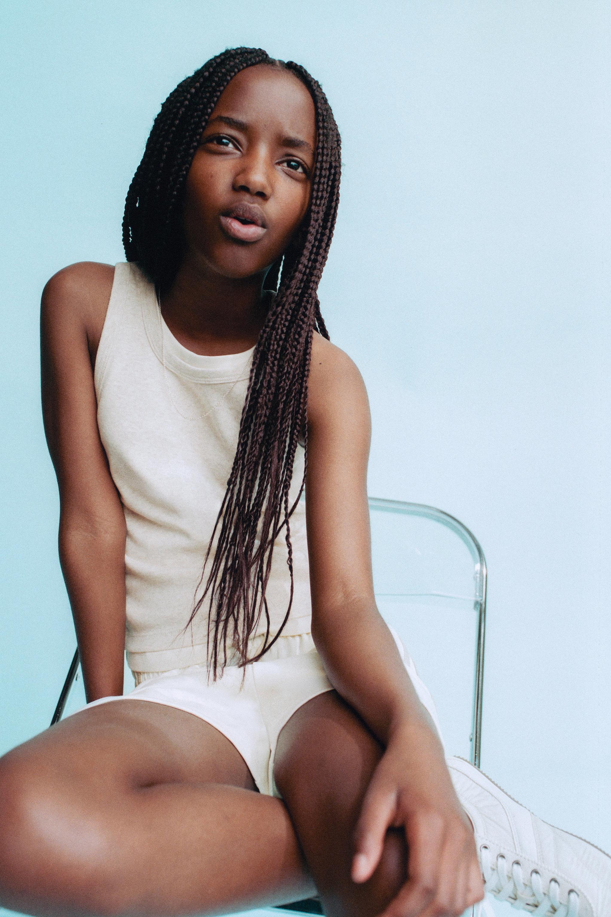 Детские топы Zara HEATHERED RIBBED TANK TOP