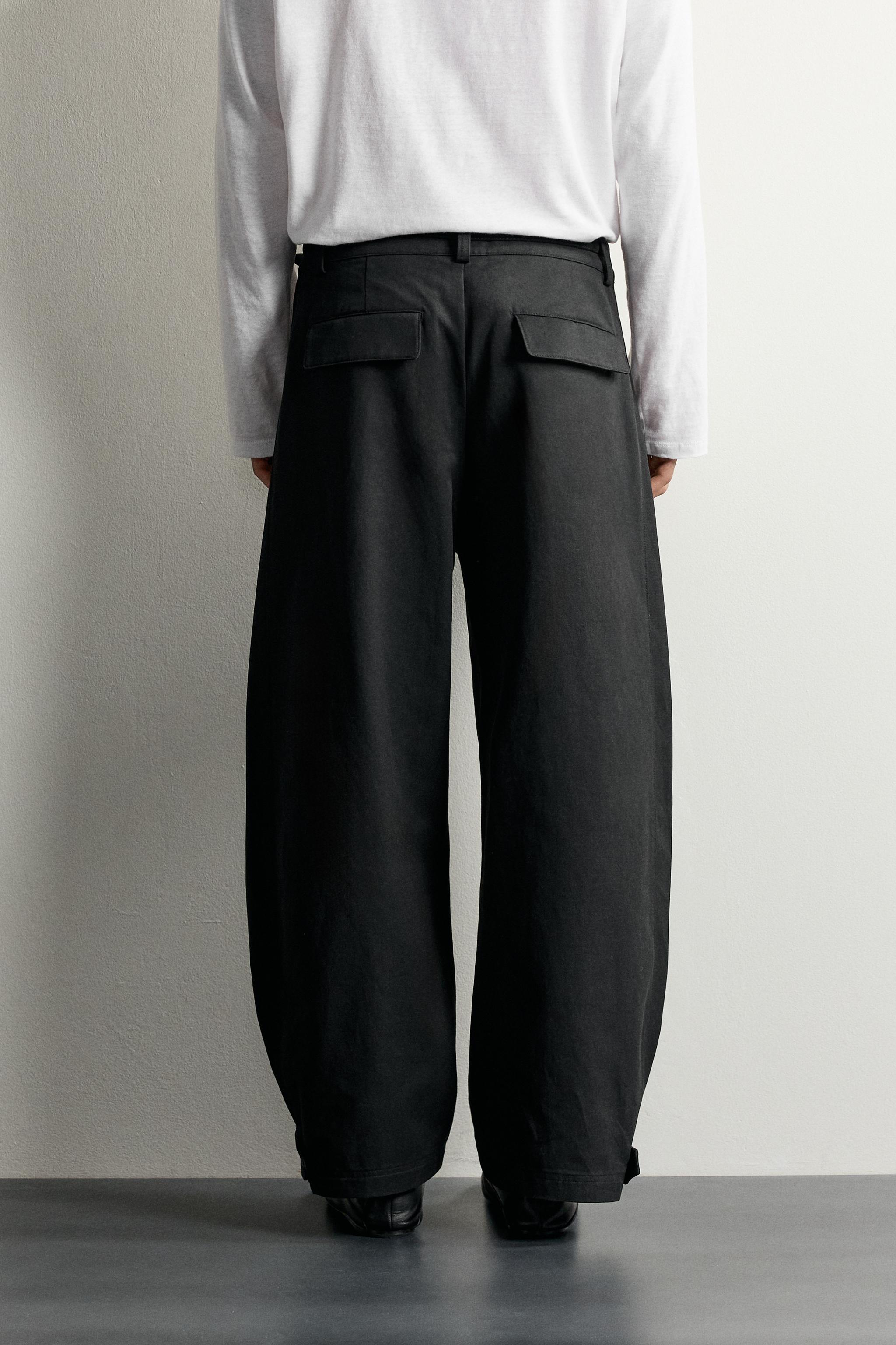 Мужские брюки Zara BALLOON FIT PANTS WITH TABS — фото 3