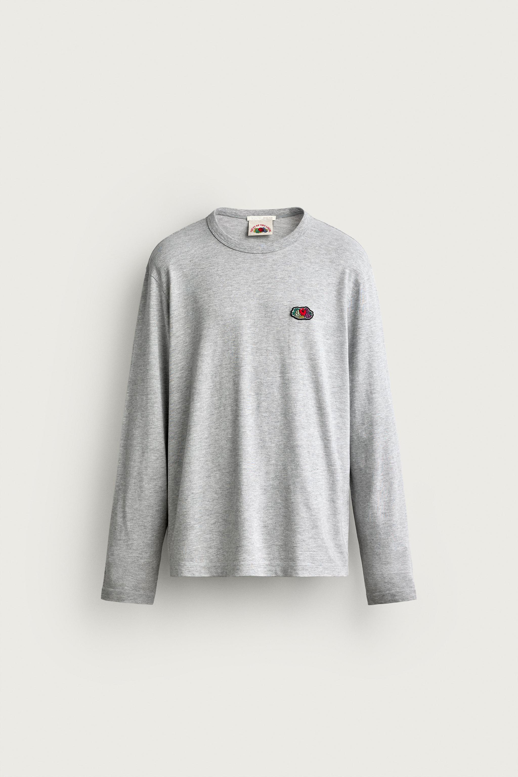 T-SHIRT À MANCHES LONGUES AVEC PIÈCE FRUIT OF THE LOOM™