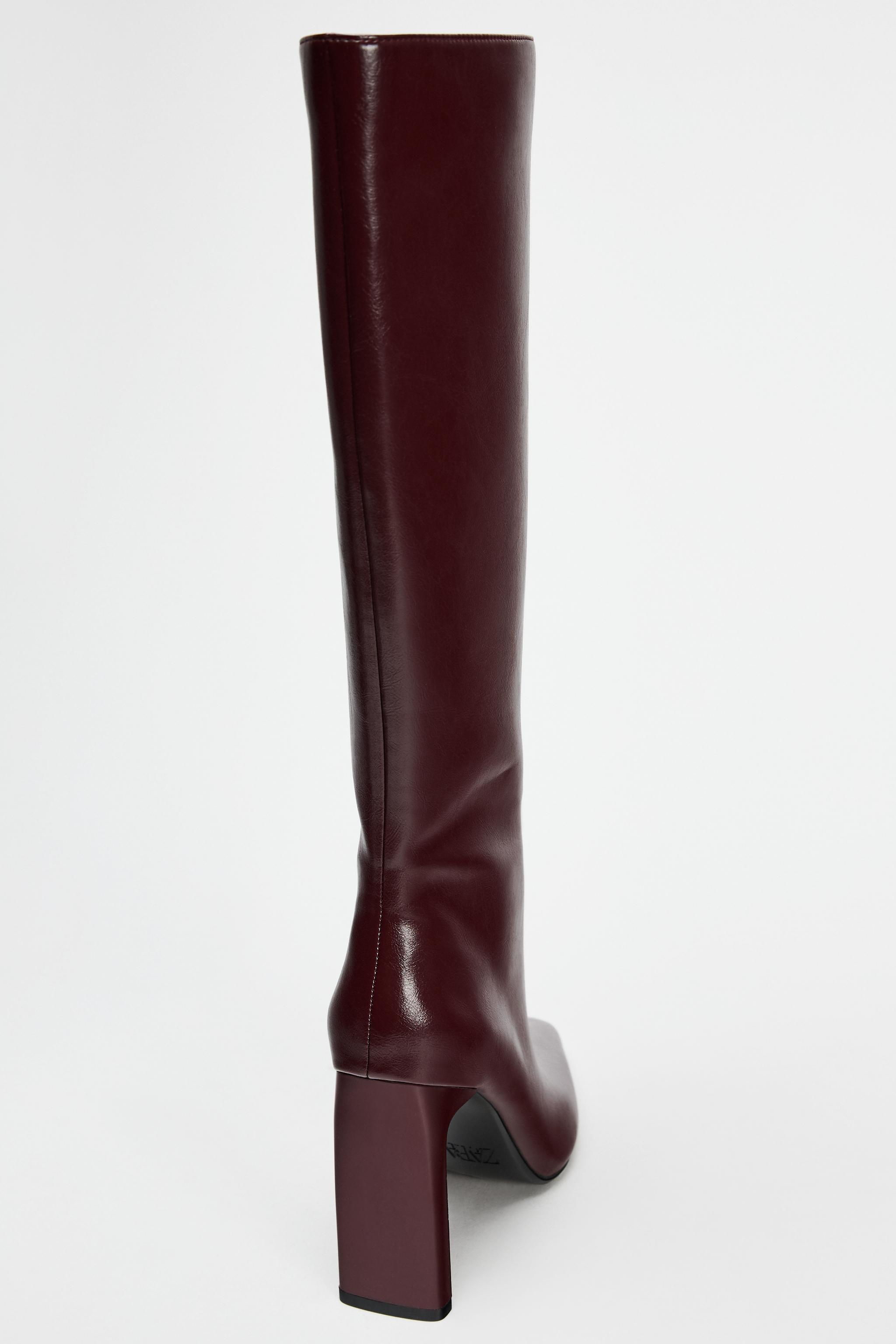 Bottes bordeaux zara deals