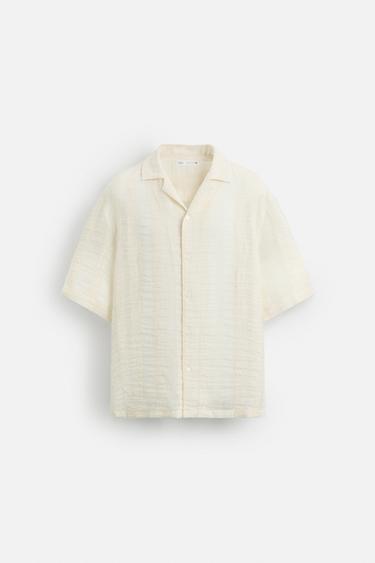 STRIPED JACQUARD SHIRT - Ecru by Zara