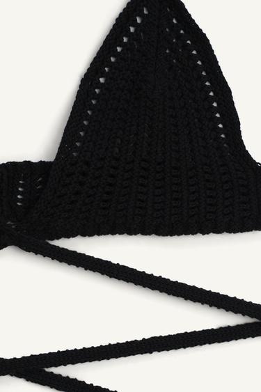 BRASSIÈRE TRIANGLE EN MAILLE - Noir de Zara - Image 6