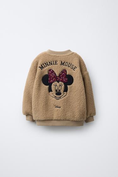 EMBROIDERED FAUX SHEARLING MINNIE MOUSE © DISNEY SWEATSHIRT - Light beige by Zara - Image 1