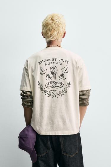 SLOGAN PRINT T-SHIRT - White by Zara