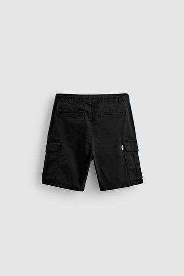 BERMUDA CARGO RELAXED FIT DÉLAVÉ - Noir de Zara - Image 7