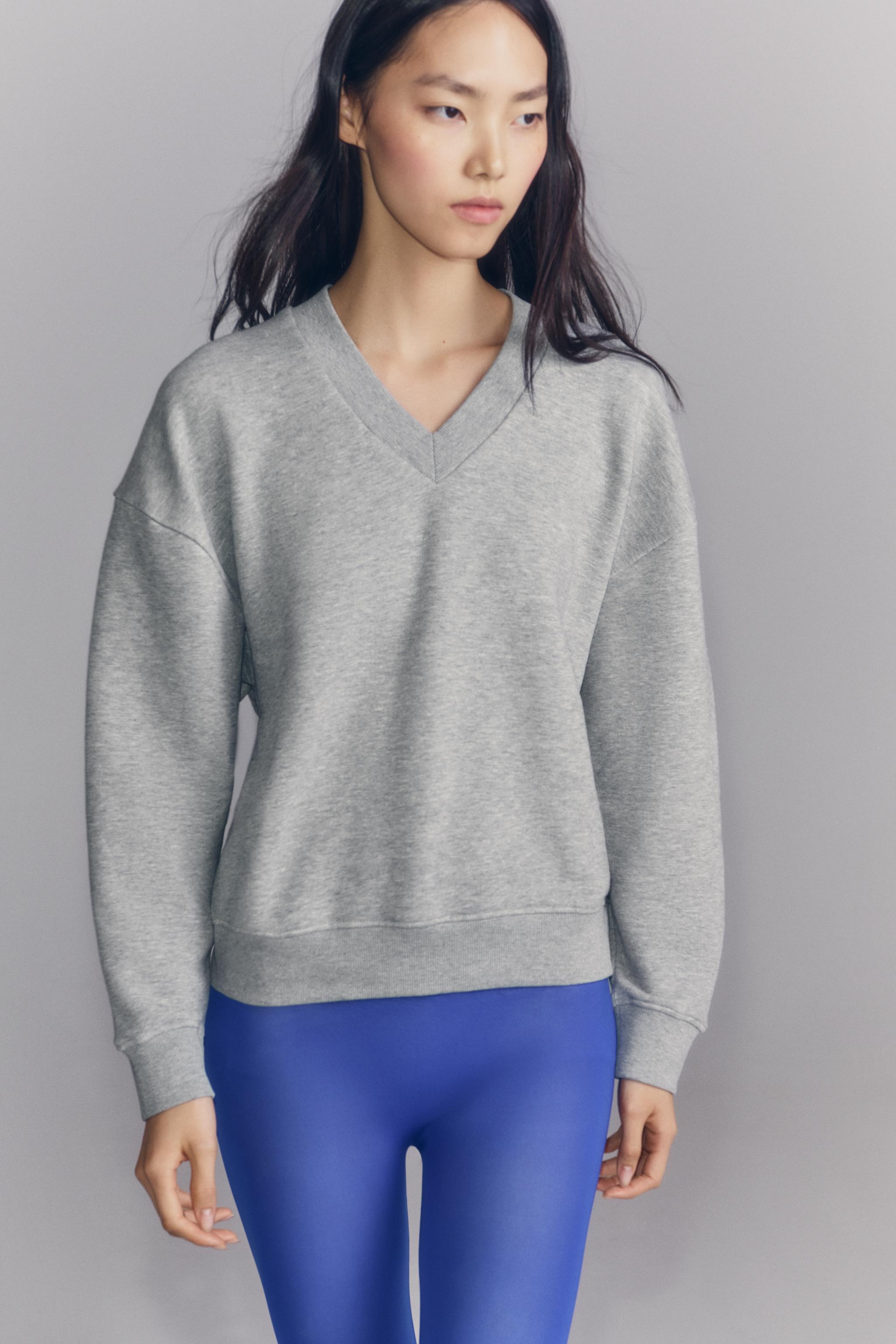 Женские худи Zara V-NECK SWEATSHIRT — фото 5