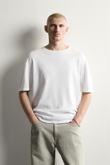 TEXTURED KNIT T-SHIRT - White by Zara