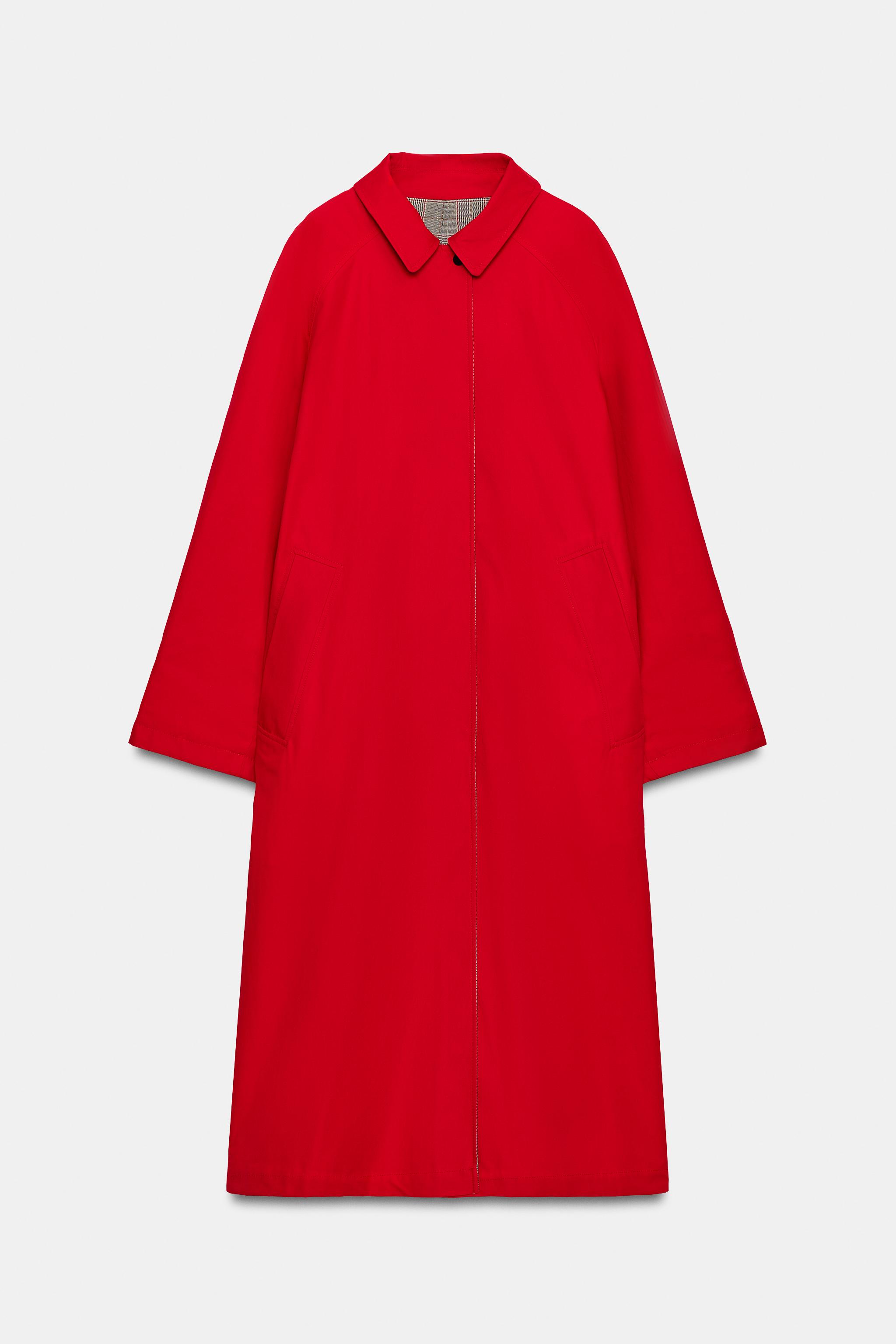 ZW COLLECTION REVERSIBLE LONG PLAID TRENCH COAT