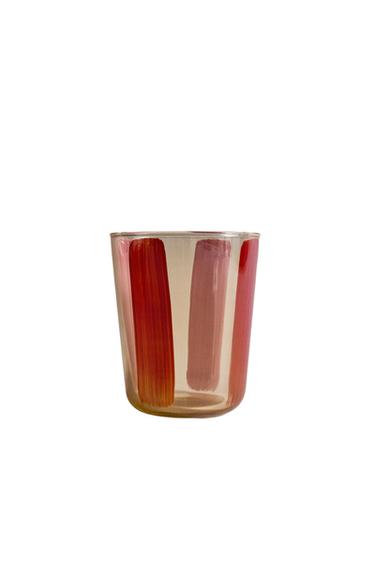 STRIPED GLASS TUMBLER - Red by Zara