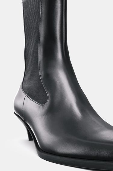 BOTTINES EN CUIR À TALONS KITTEN LIMITED EDITION - Noir de Zara - Image 3