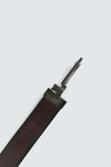 REVERSIBLE LEATHER BELT - Brown by Zara - Image 1
