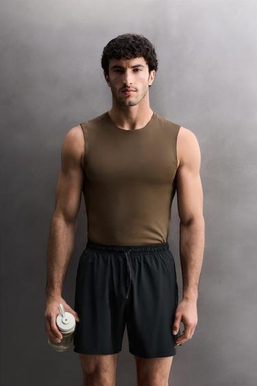 FIRST LAYER TANK TOP - Brown by Zara