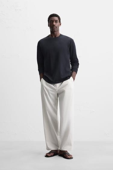 CAMISETA MANGA LARGA - Marino oscuro de Zara - Imagen 0