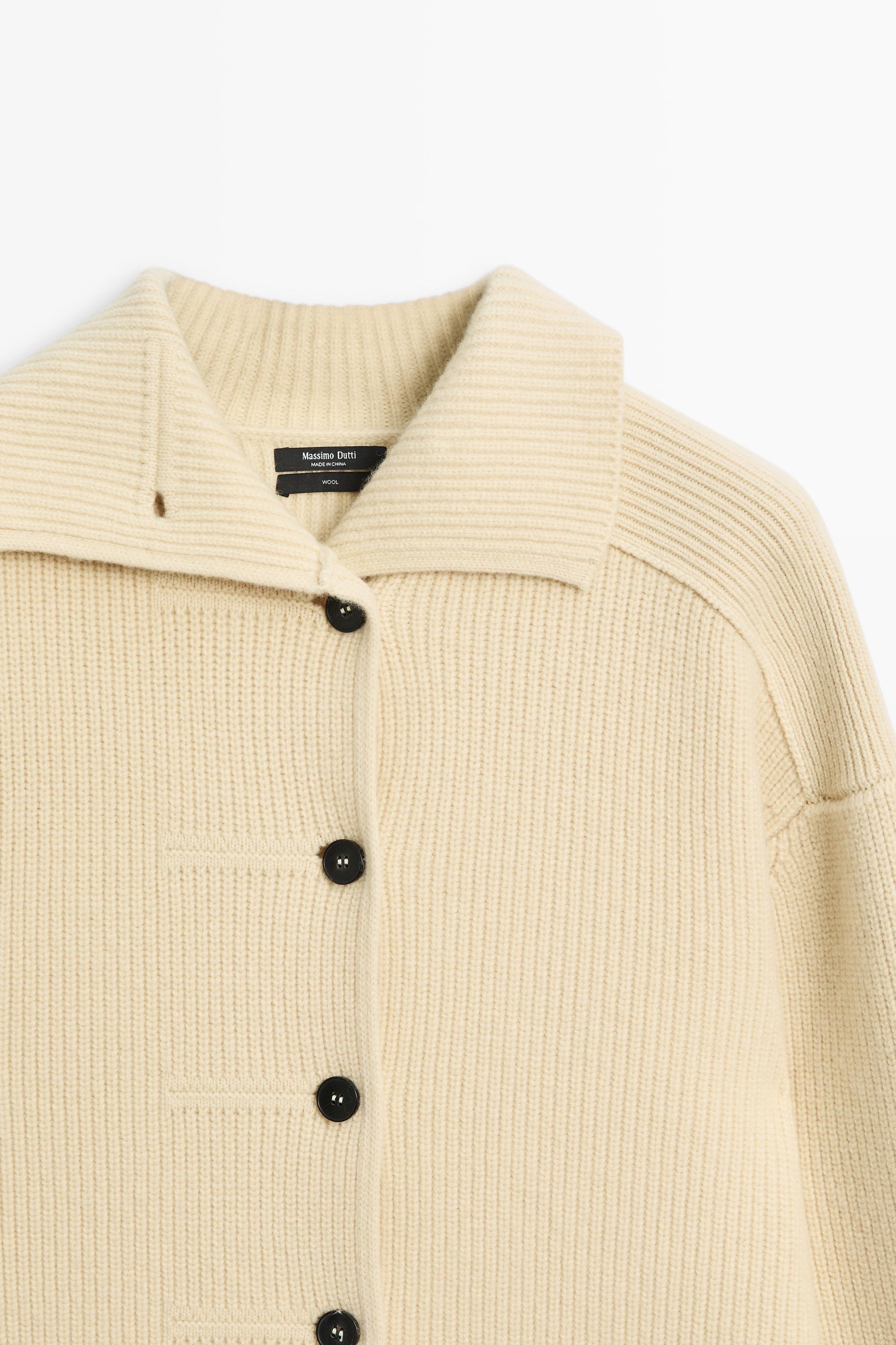 100% wool buttoned knit cardigan