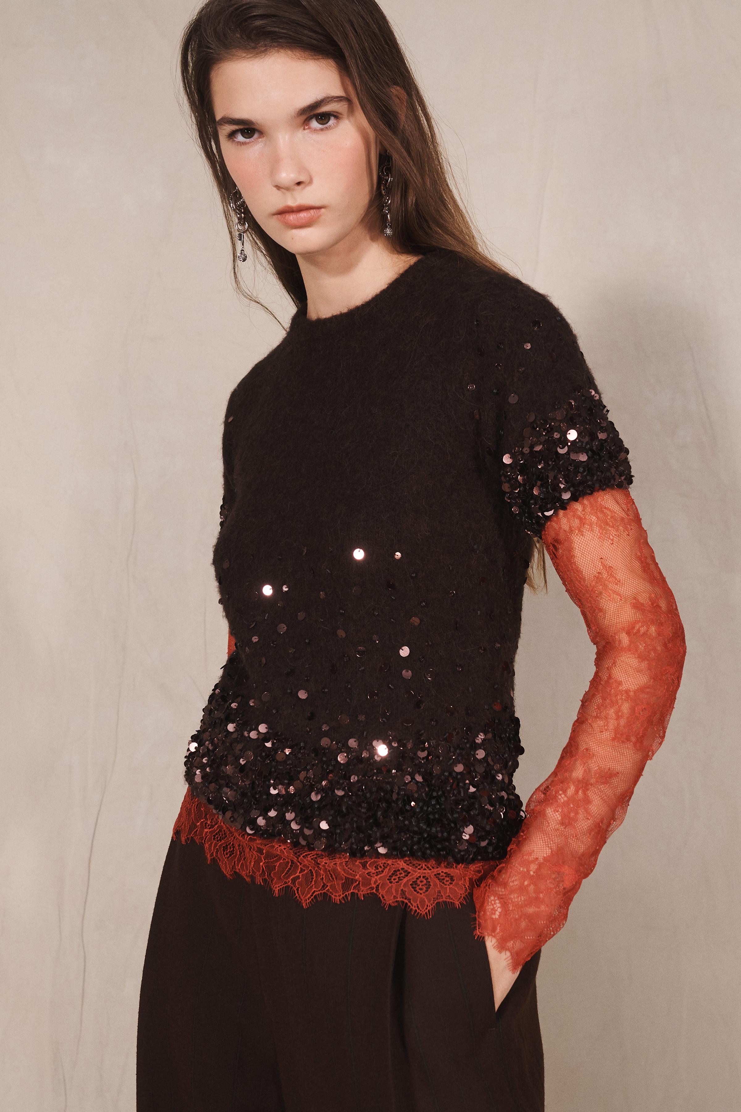 SWEATER WITH WOOL AND ALPACA SEQUIN LIMITED EDITION