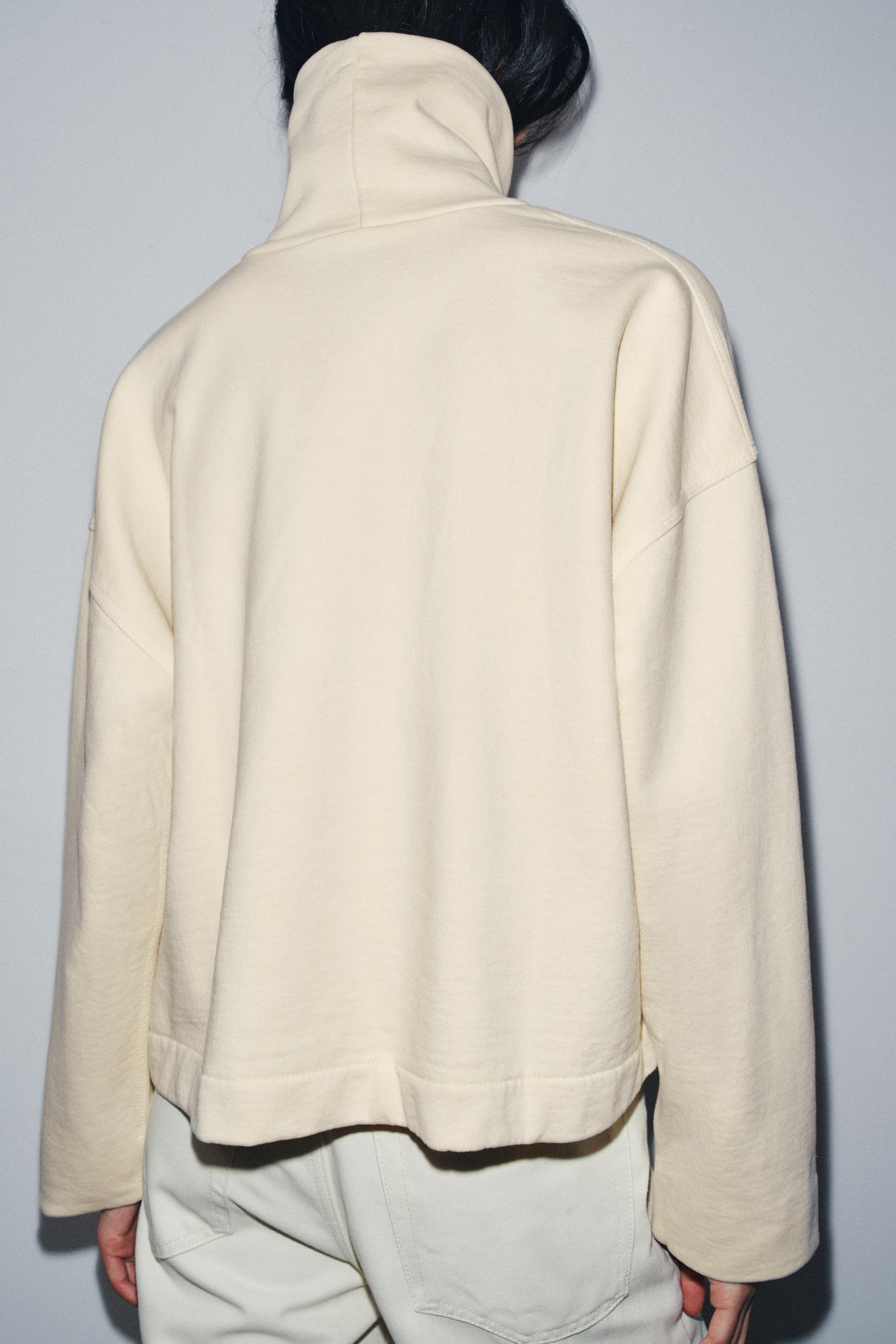 OVERSIZED HIGH NECK SWEATSHIRT - Vanilla | ZARA United States