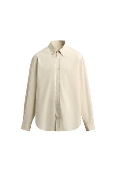 Zara REGULAR FIT POPLIN SHIRT LIMITED EDITION - Ecru