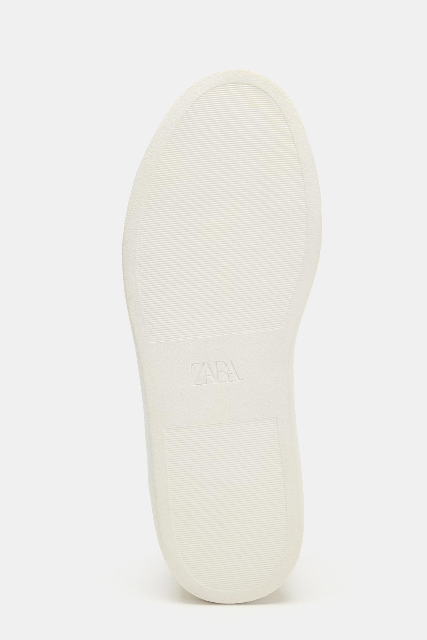 Женские кроссовки Zara Sneakers with Contrast Heel Detail, цвет: Белый — фото 5