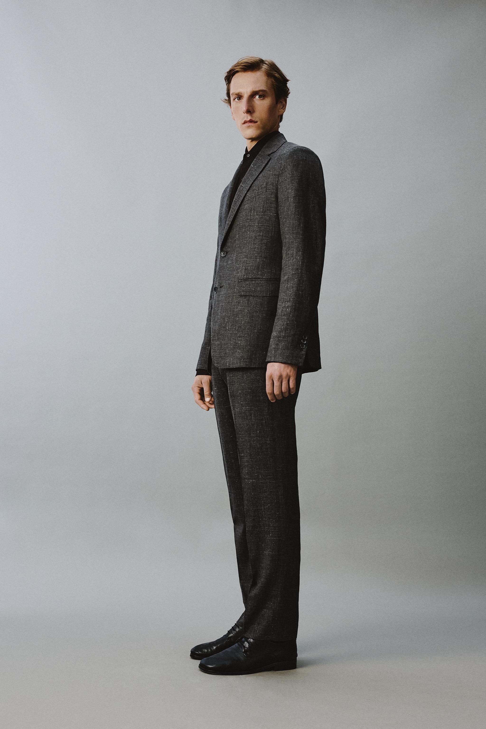 レギュラーフィットスーツブレザー - ダークブラウン | ZARA Japan / 日本