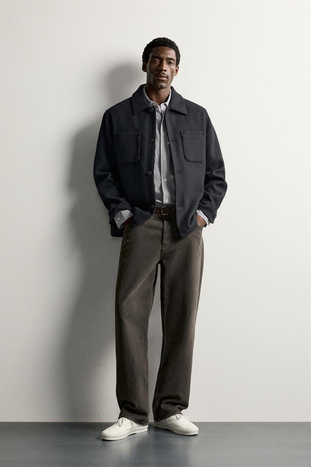 CONTRAST SHINY PADDED OVERSHIRT