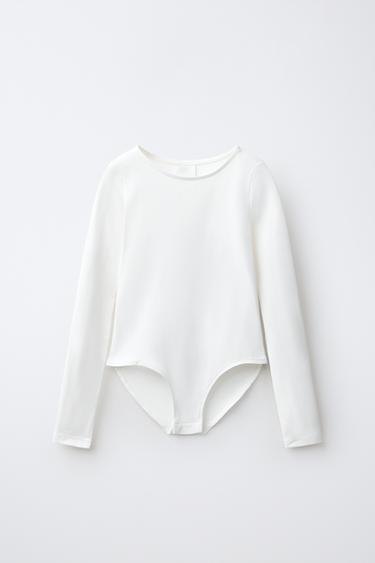 BODY DE POLIAMIDA LISO - Branco da Zara - Imagem 0