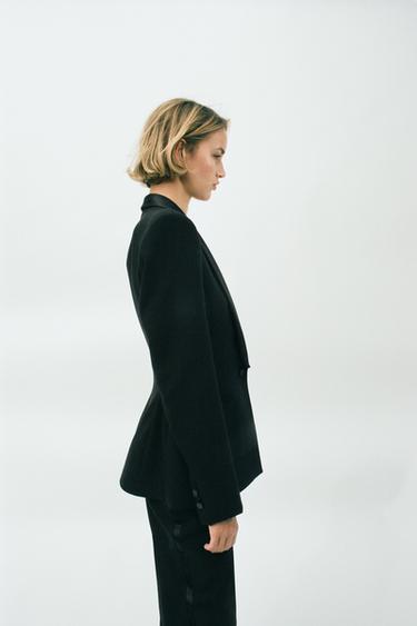 TAILORED TUXEDO BLAZER - Black by Zara - Image 3