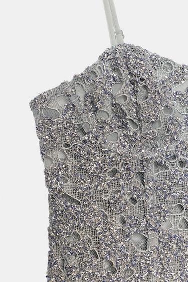 ZW COLLECTION SHIMMER TOP - Blue / Grey by Zara - Image 7