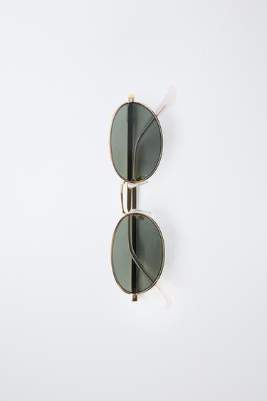 LUNETTES DE SOLEIL MÉTALLIQUES OVALES - Doré de Zara - Image 3