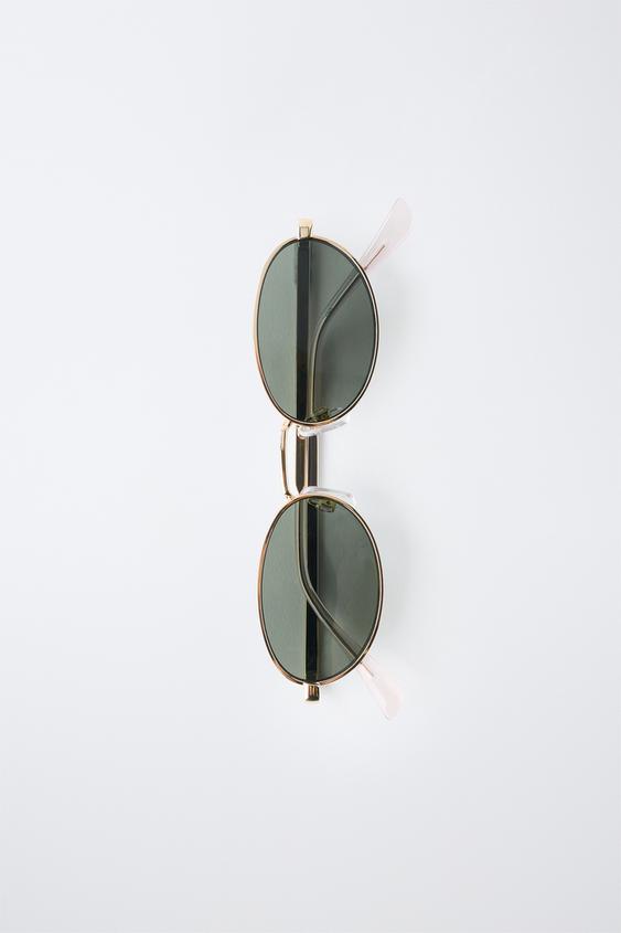 LUNETTES DE SOLEIL MÉTALLIQUES OVALES - Doré de Zara - Image 3