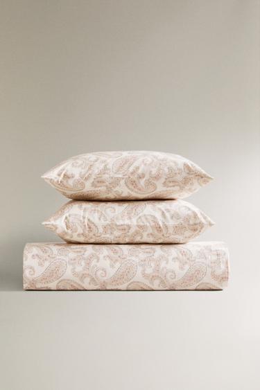 Zara (200 GSM) PAISLEY PERCALE KIDS' BEDDING - Ecru - Image 0