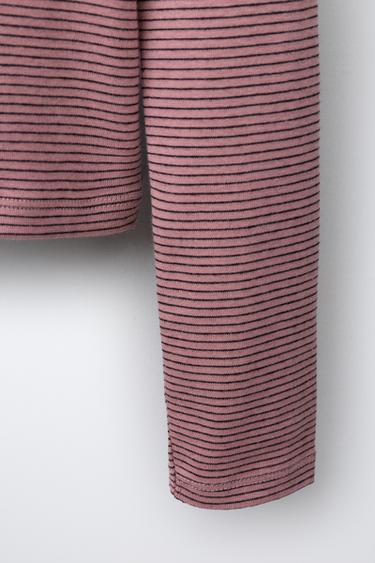 T-SHIRT À RAYURES IMPRIMÉES - Rose de Zara - Image 3