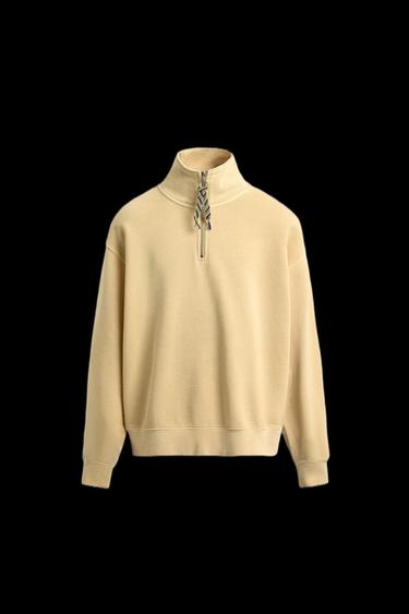 AARON LEVINE X ZARA QUARTER-ZIP SWEATSHIRT WITH TAPE DETAIL - Yellow by Zara - Image 0