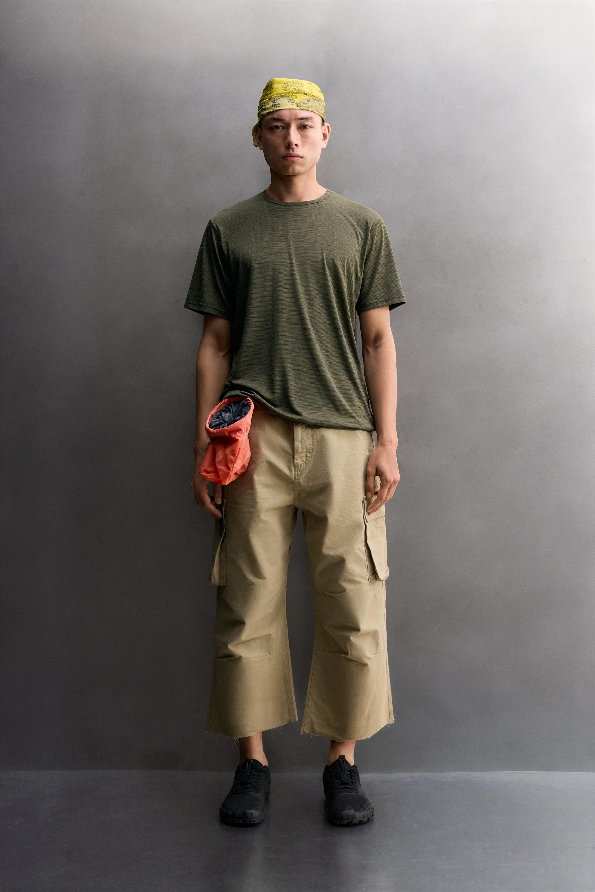 STRIPED TECHNICAL JACQUARD T-SHIRT