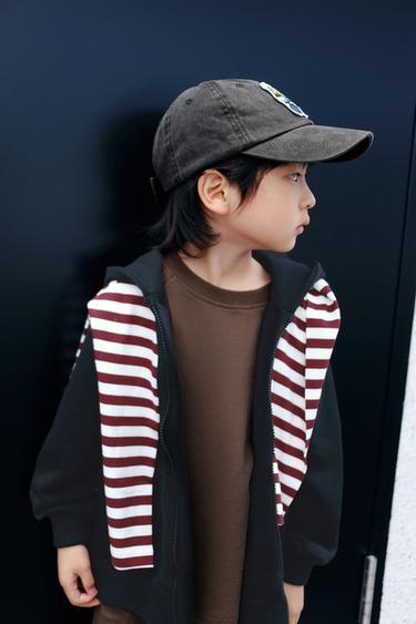 Zara 基本款文字拉鍊運動衫 - 黑色