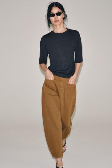 ZW COLLECTION BARREL TROUSERS - Caramel by Zara