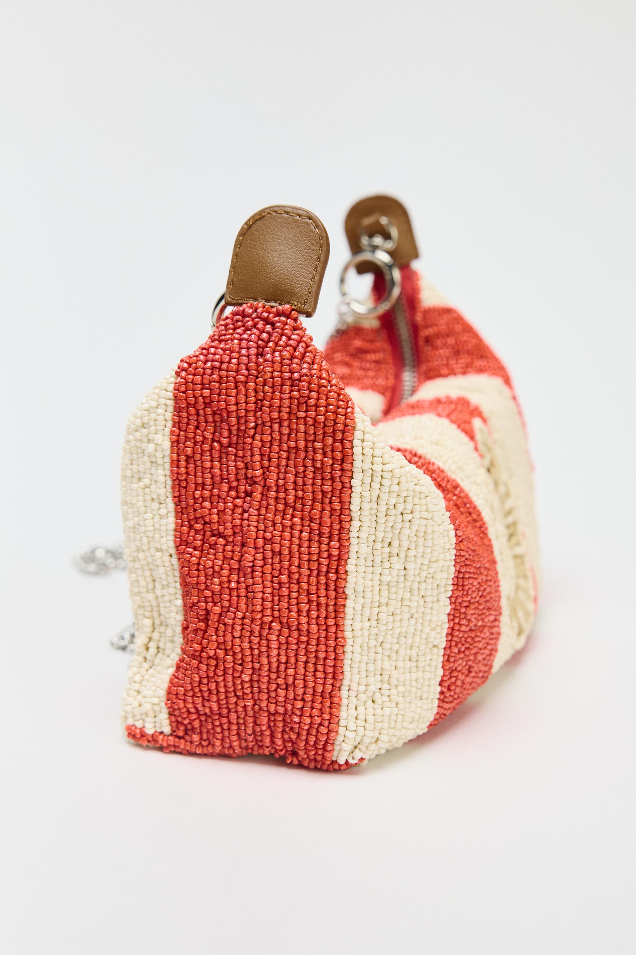 BEADED PALM TREE BAG - Blue | ZARA Turkey