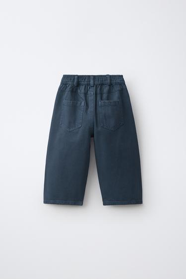 BAGGY TWILL PANTS — Navy blue 2