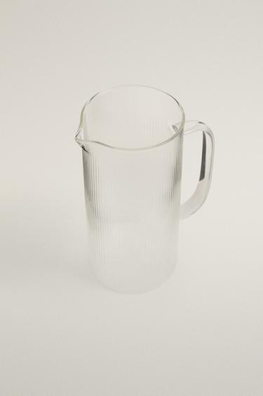 BOROSILICATE JUG WITH LINE DESIGN - Transparent by Zara - Image 1