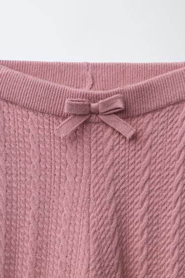 CABLE KNIT LEGGINGS - Mid-pink by Zara - Image 2